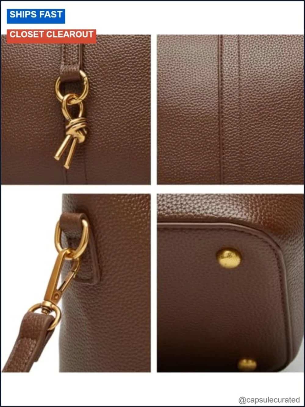Women Bucket Bag PU Leather Hobo Shoulder Crossbody Vintage Tote Handbag Purse
